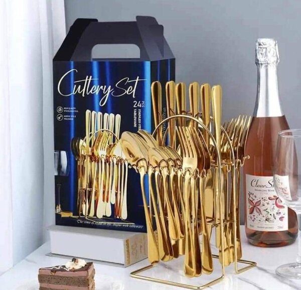24 luxury cutlery set with stand