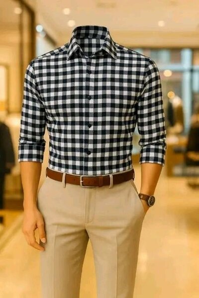 Chemise à carreaux homme