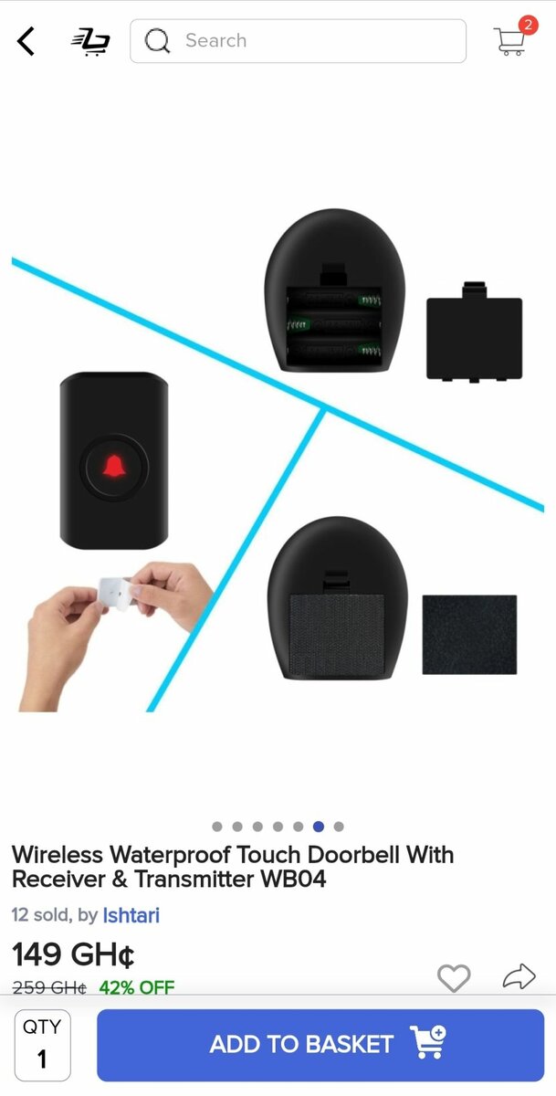 Wireless Waterproof Touch Doorbell With Receiver & Transmitt