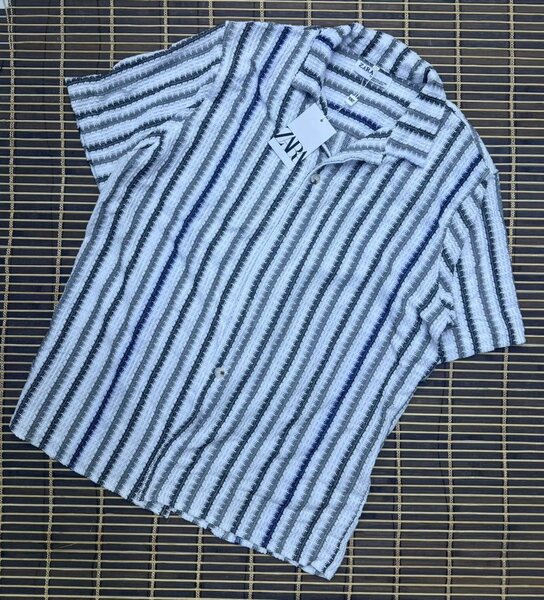 Chemise rayée en lin pour homme