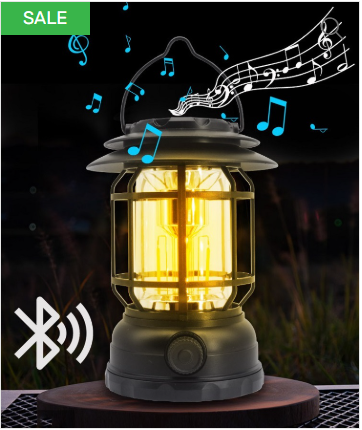 Rechargeable Lantern Bluetooth Speaker Power Bank Retro Camping Outdoor Portable Tent Camping Light