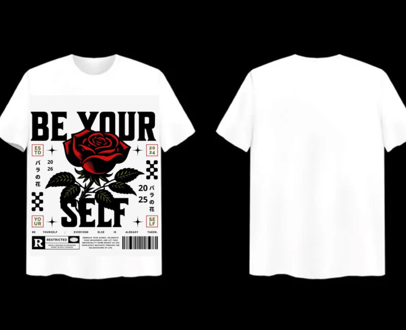 T-shirt imprimé "Be Your Self"