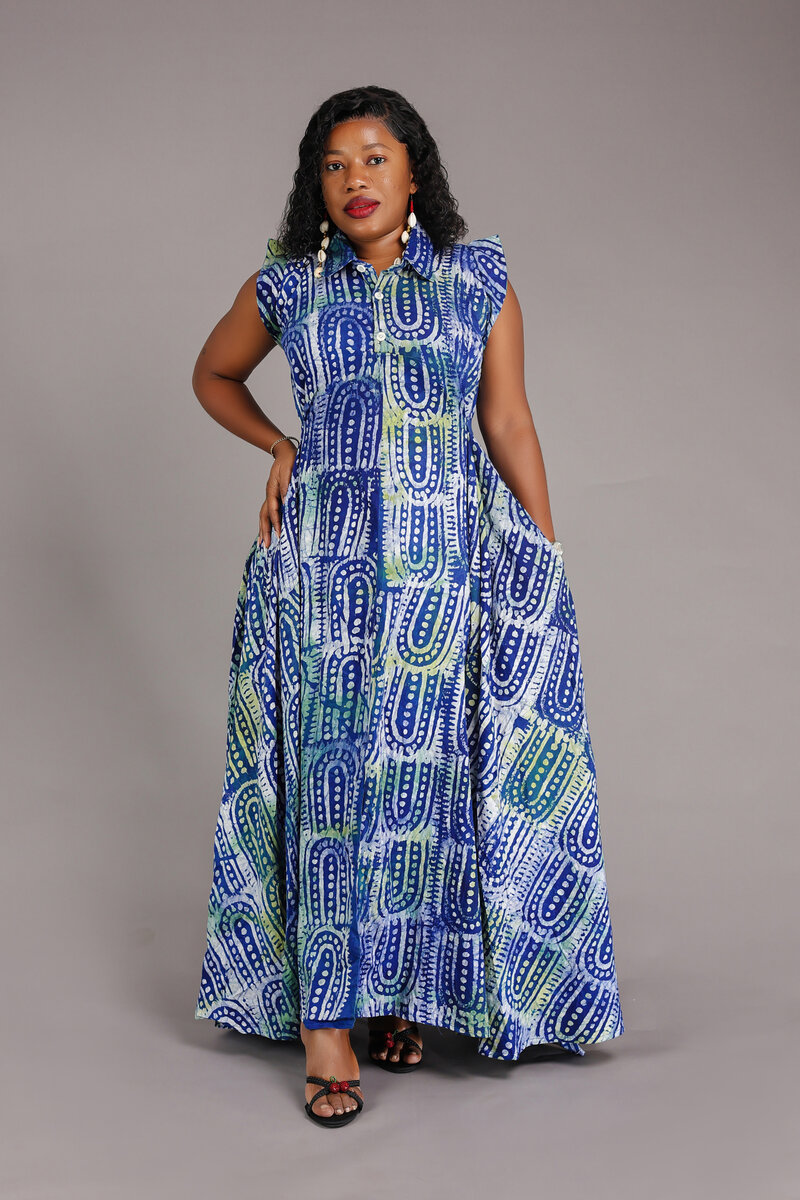 Robe Longue Adire Élégante