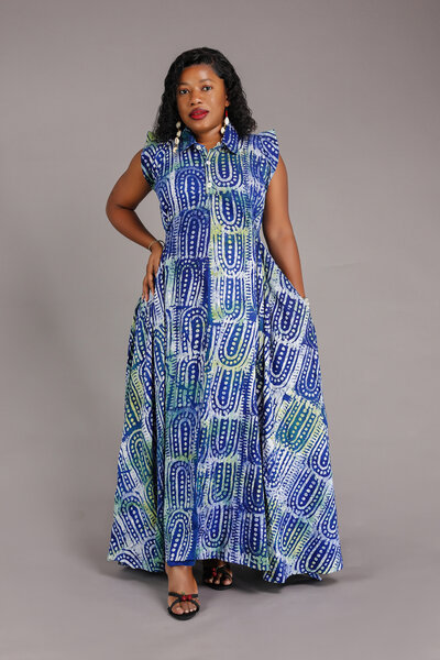 Robe Longue Adire Élégante