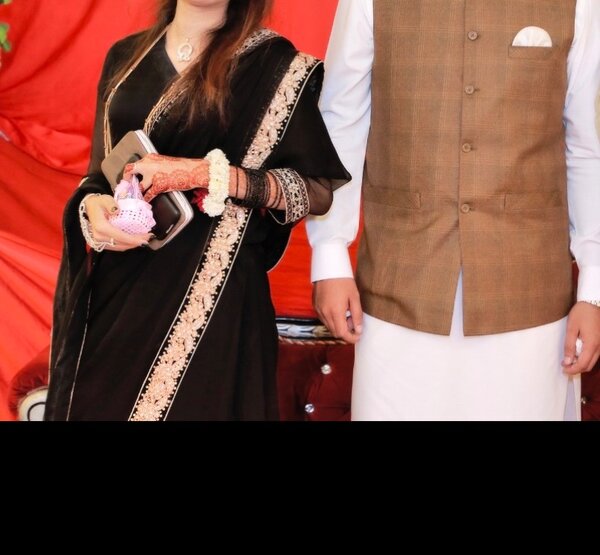 musterd frock 3pc black sari