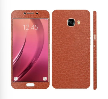 Samsung Galaxy C5 Leather Texture Mobile Skin - Brown