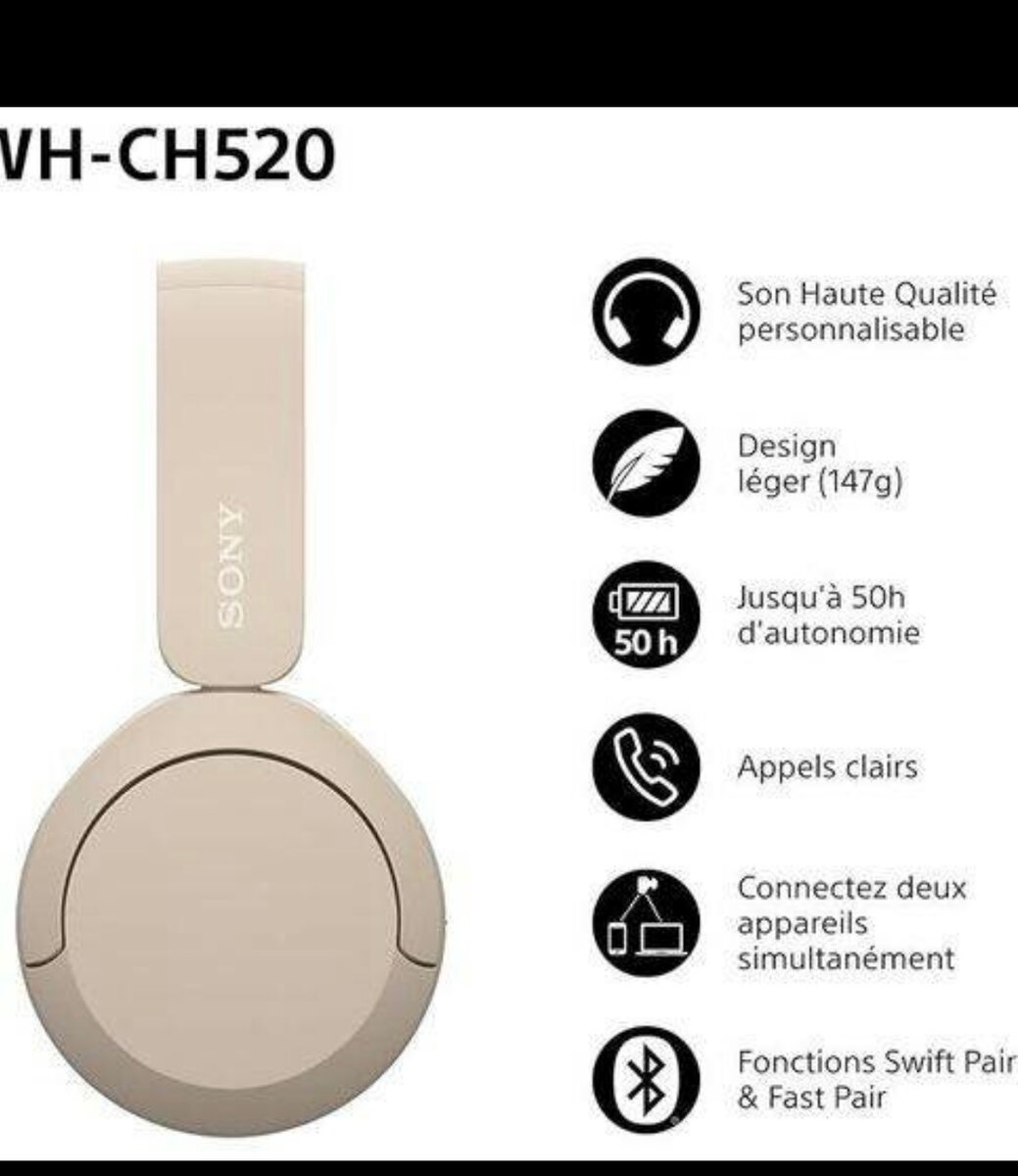 Casque Bluetooth Sony WH-CH520