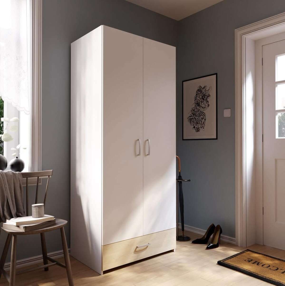 Armoire moderne avec miroir