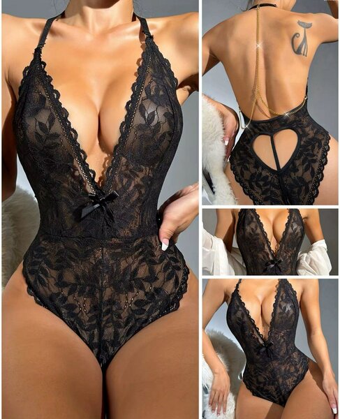Body en dentelle noire sexy
