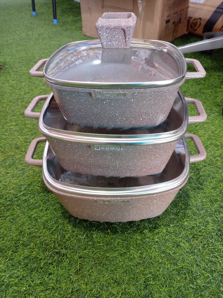 Royal Dessini marble coated cookware set 3 pcs