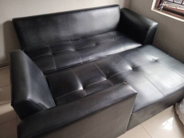 Leather L Shaped couch