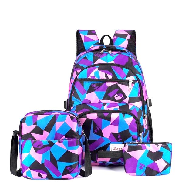 Set sac à dos coloré 3 pièces