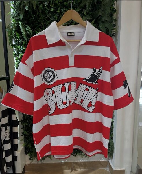 Polo rayé rouge blanc homme