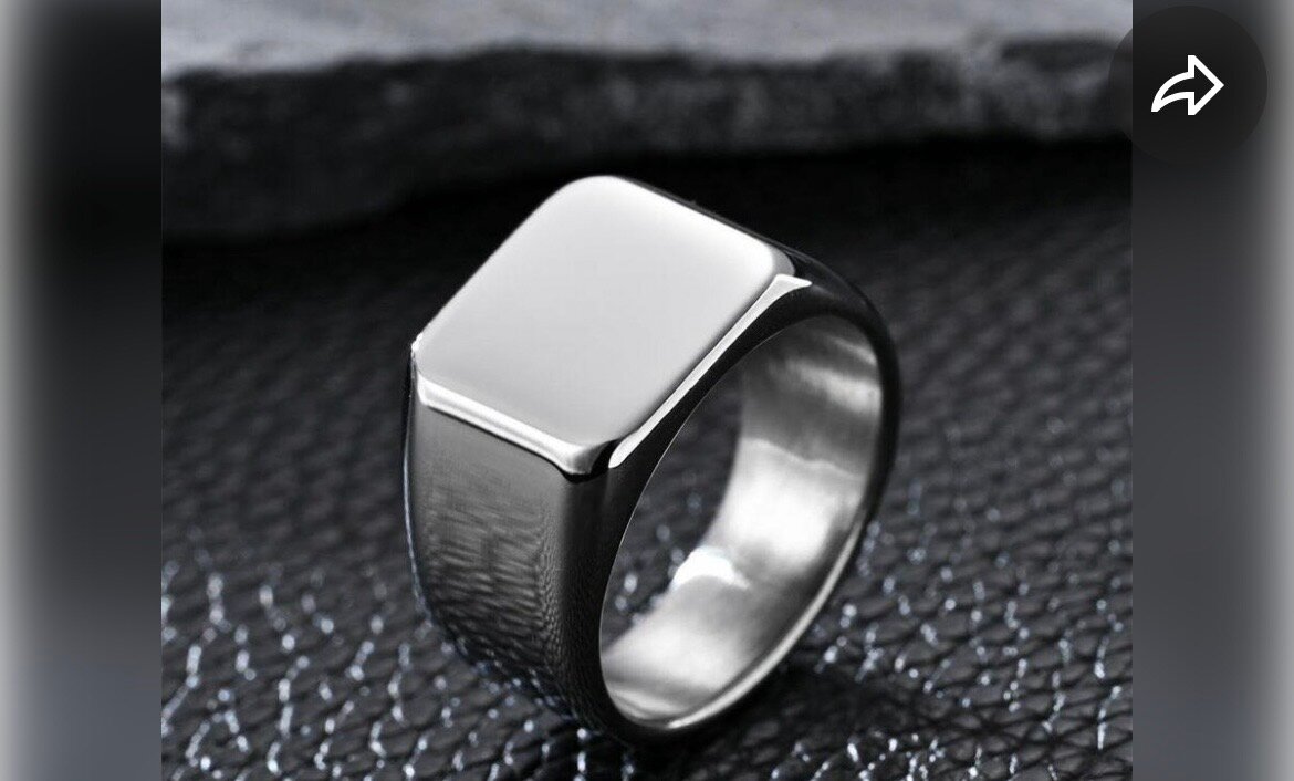 Bagues Homme en Acier Carré