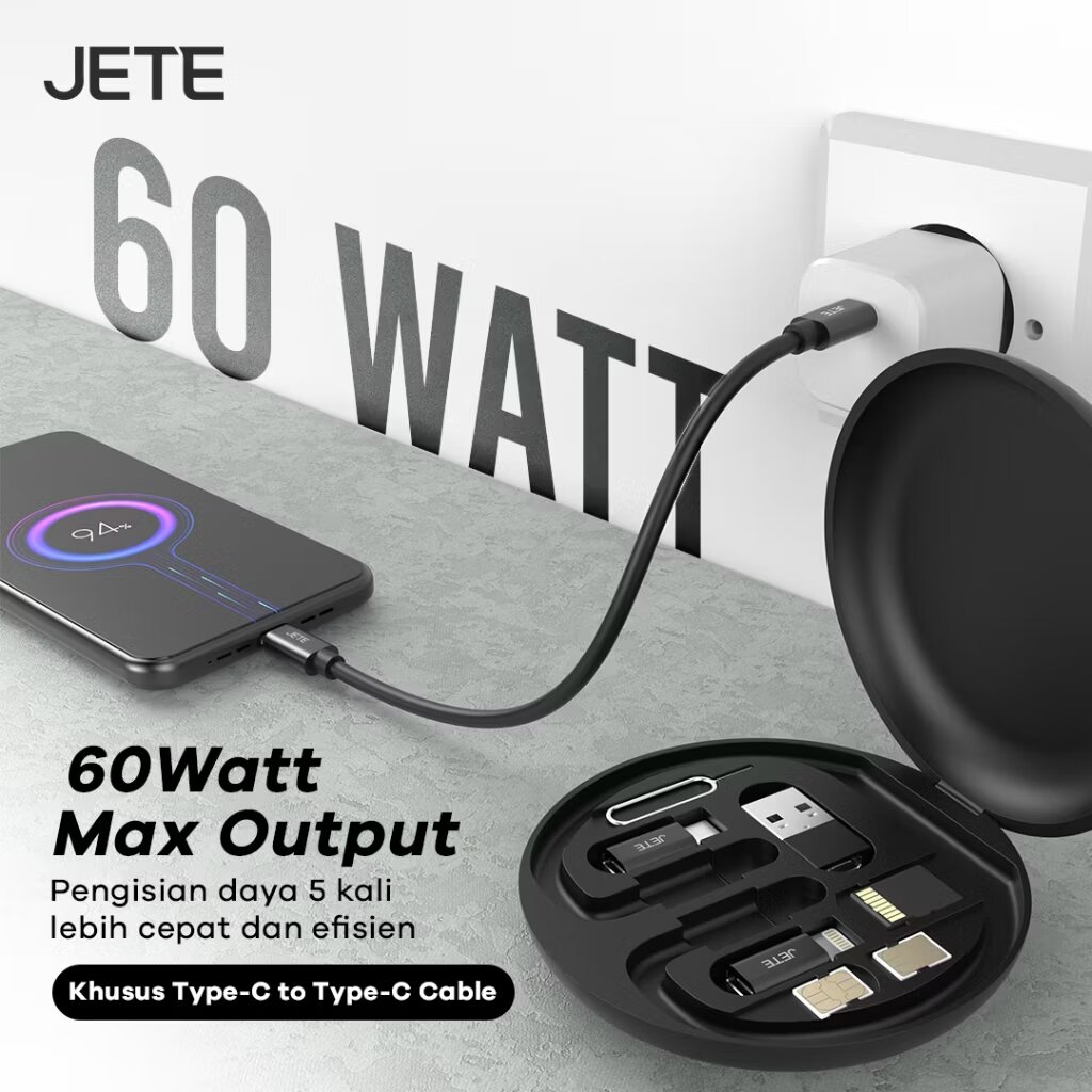 Data Charger Cable Set  60W Fast Charger Multifunction 6in1