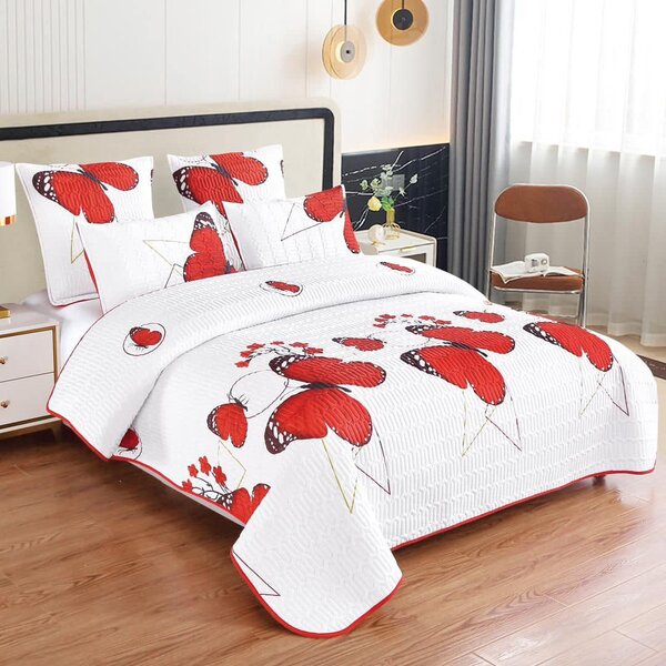 Bedroom set: quilted bedspread+pillowcases 2pcs+2pcs