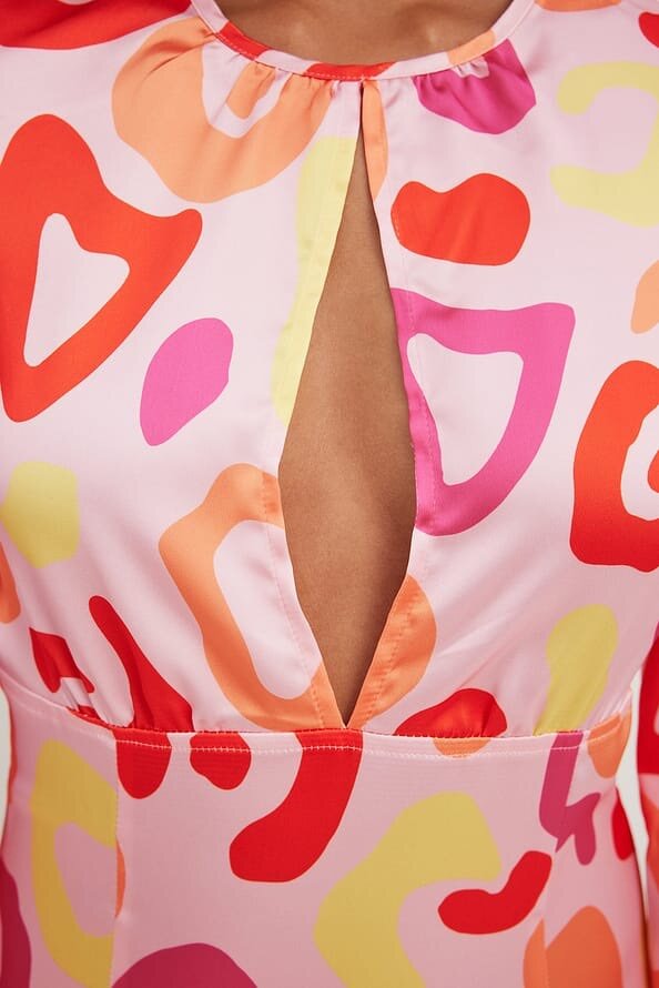 Colorful Cutout Mini Dress