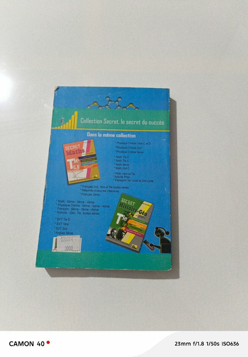 Livre de chimie 1ère CDE