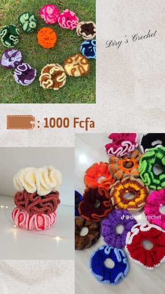 Chouchou crochet coloré