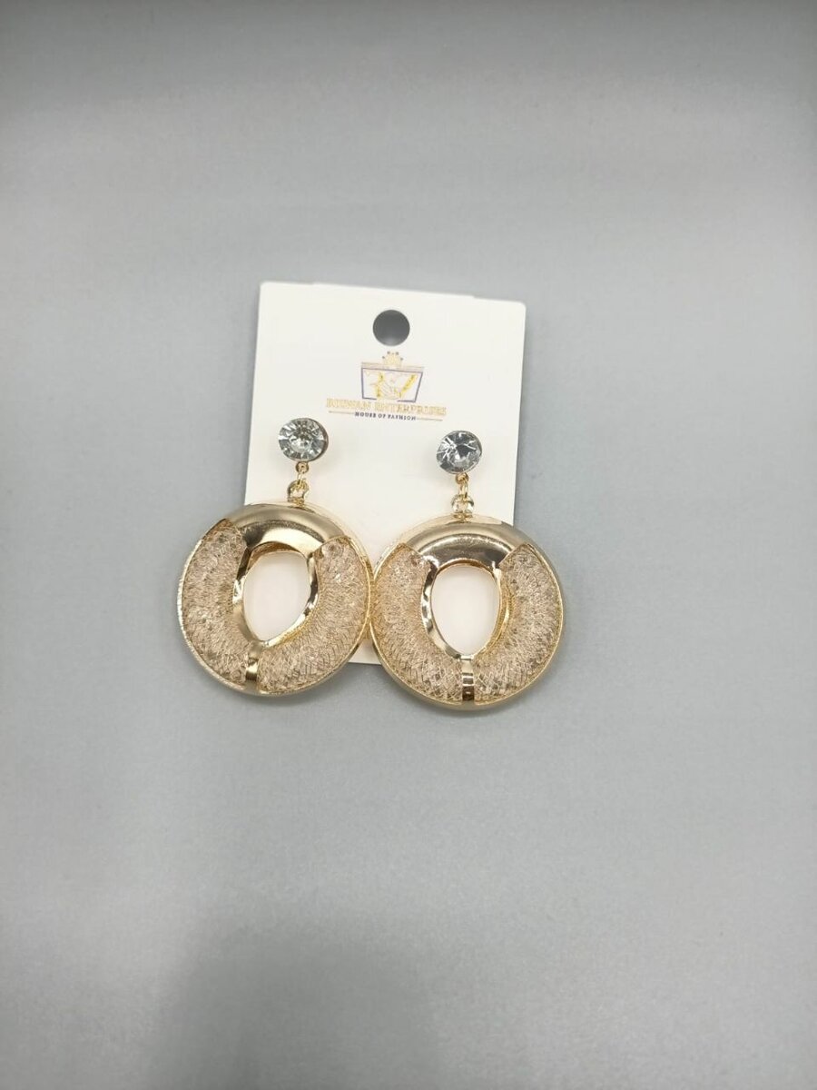 Female Elegant Gold Metal stud Hoop Earrings for Wom