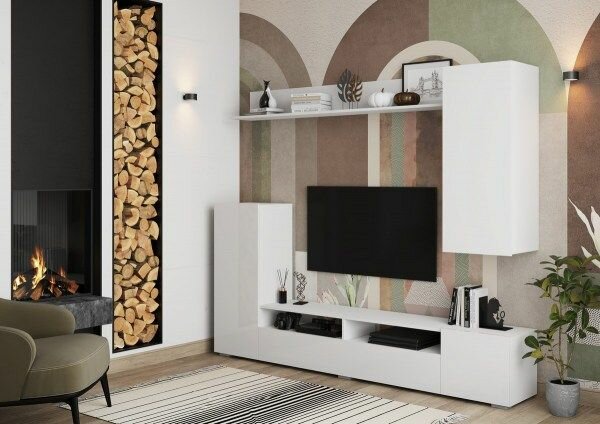 Гостиная СОЛО-15 Белый (Гладкий)/ Глянец Белый #205751