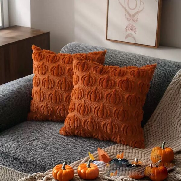 Coussins tricotés citrouille