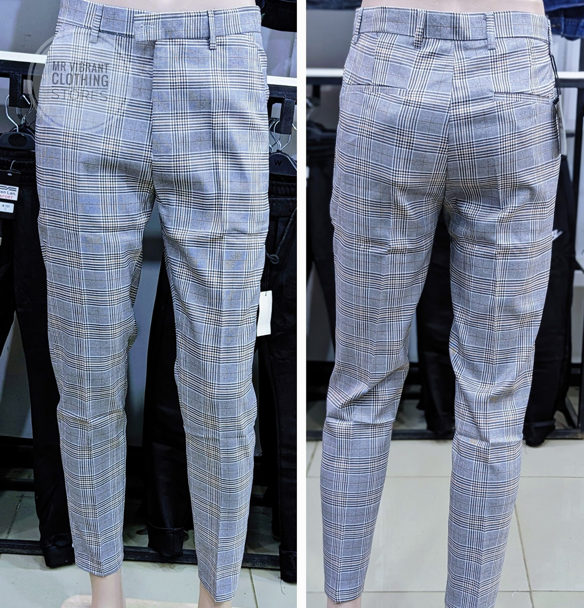Checkered formal trousers 