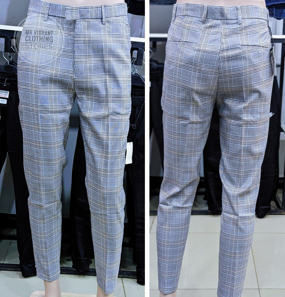 Checkered formal trousers 
