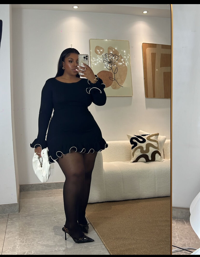 Elegant Black Ruffle Dress