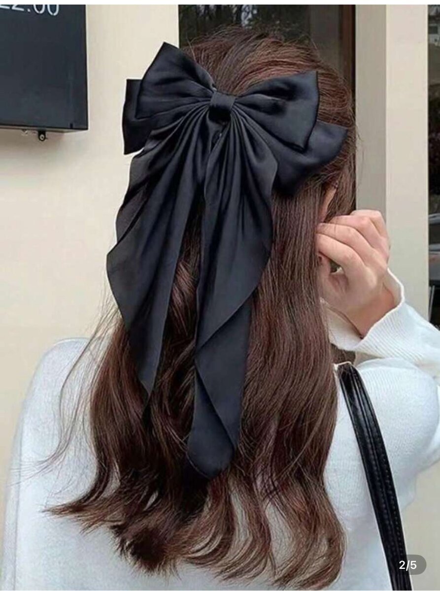 Élégant nœud cheveux noir