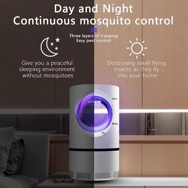 Piège à moustiques à aspiration silencieuse à 360°