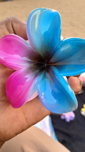 Barrette fleur colorée
