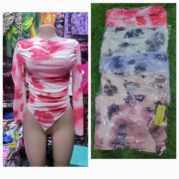 Body fleuri manches longues