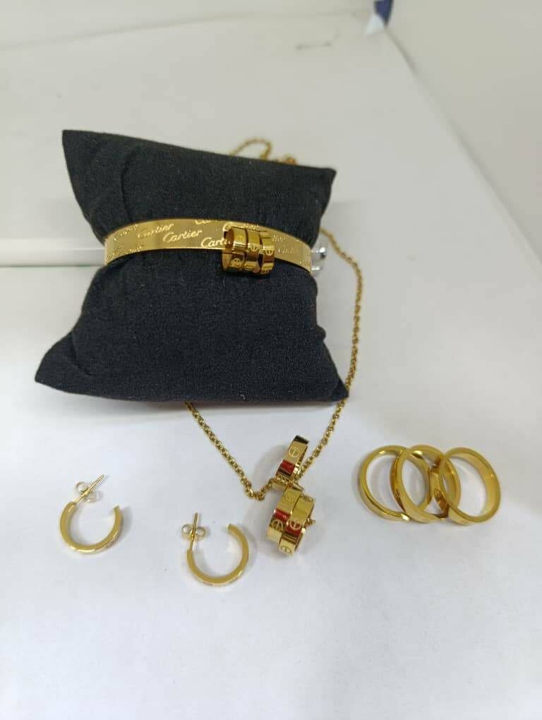 Boucles d'oreilles bague chaîne et gourmette