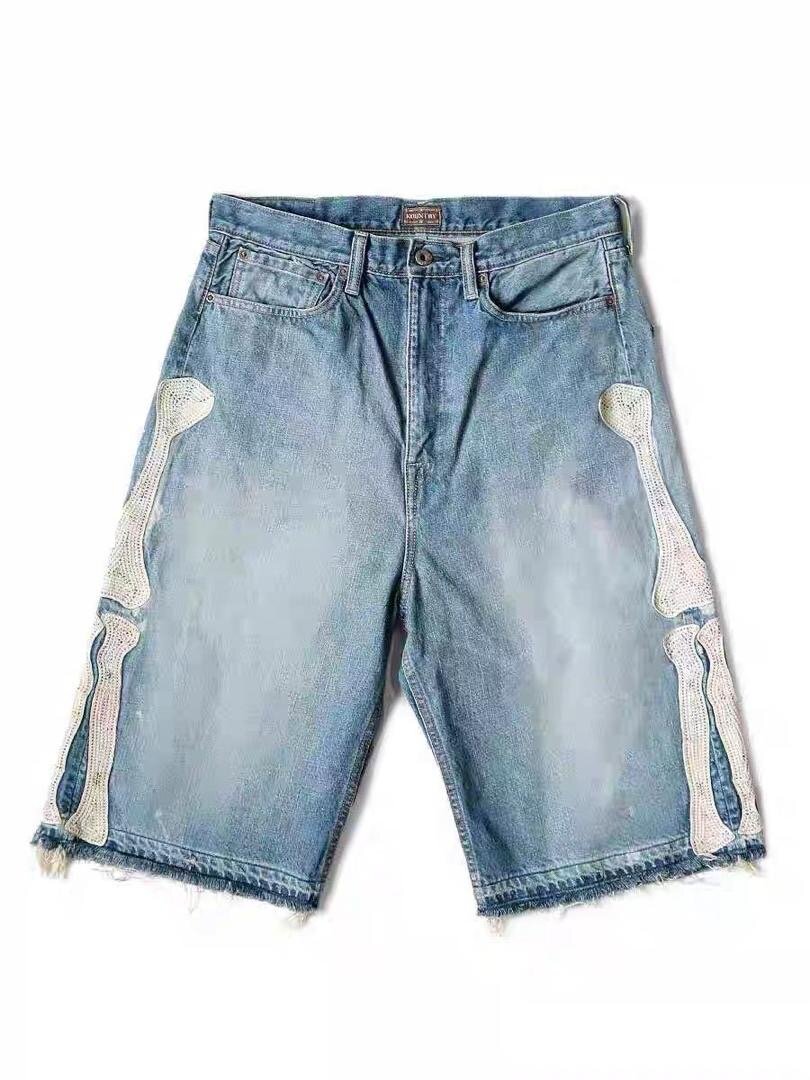 Unique Skeleton Denim Shorts