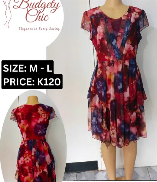 Chic women's dress color red size: m-l