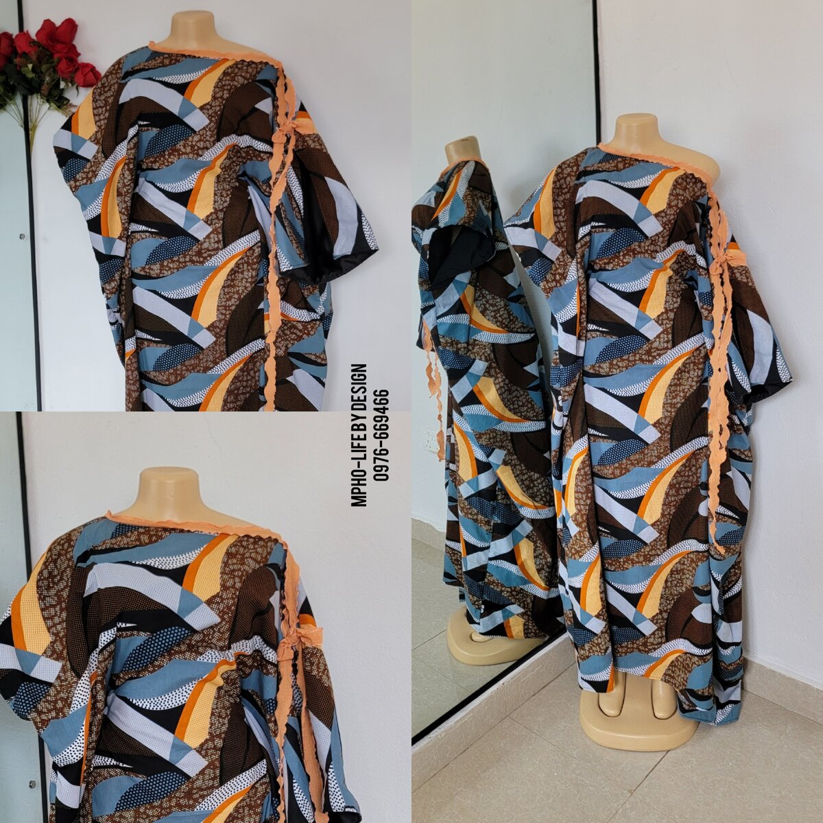 Chitenge/Ankara boubou. Offshoulder Design