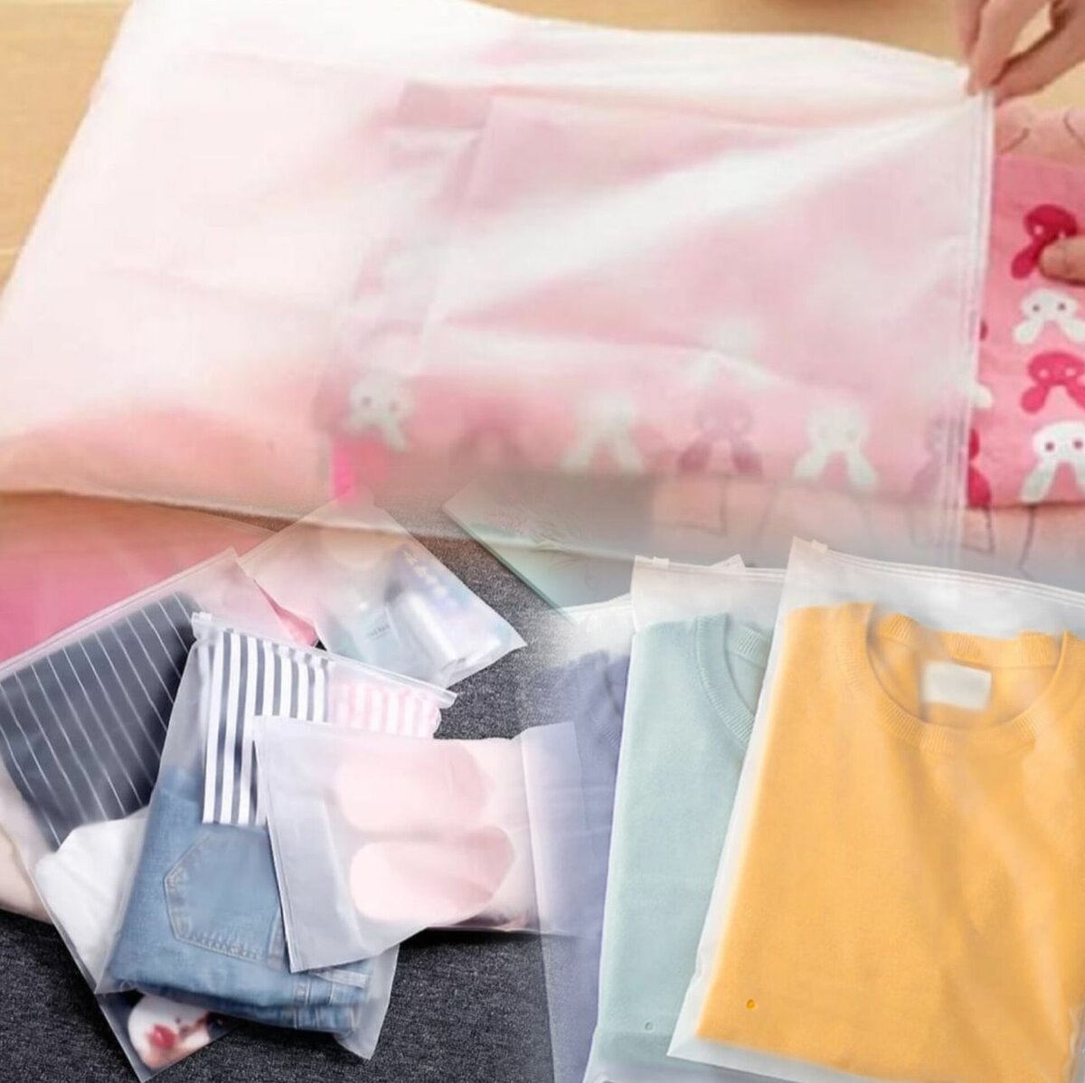 25 Pcs Slider Zipper Clothing Bags 12x14 Inch