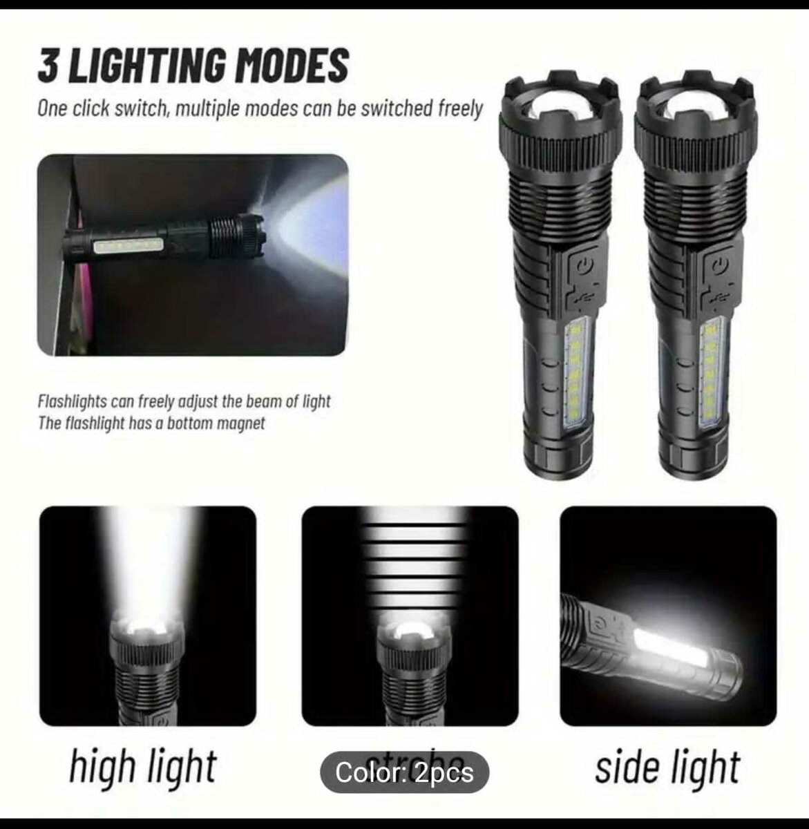 Lampe de Poche LED Magnétique 2PCS