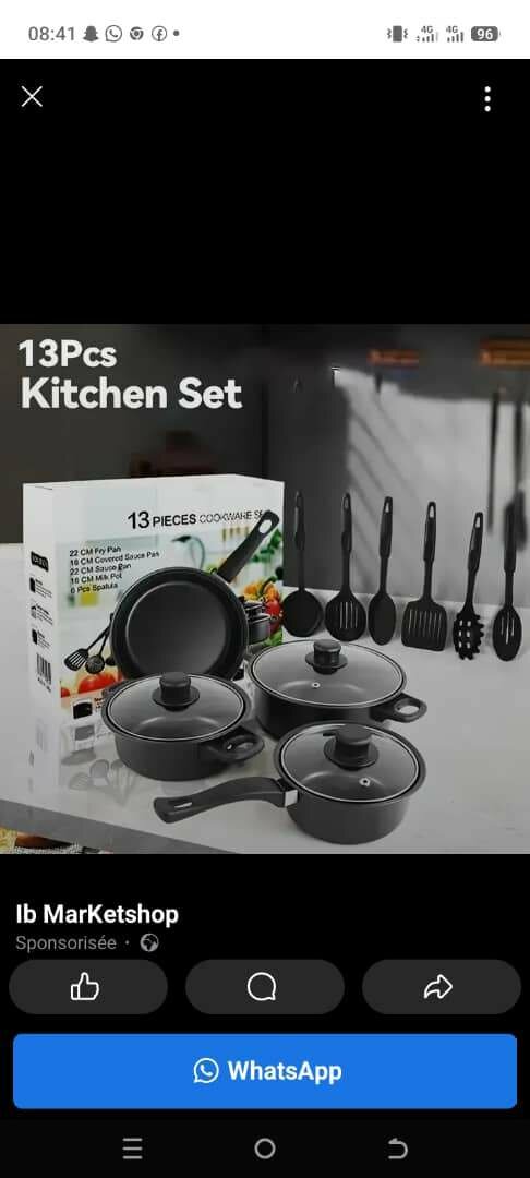 Batterie de Cuisine 13 Pièces Antiadhésive