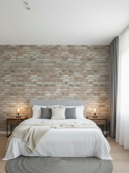 Papier peint effet brique