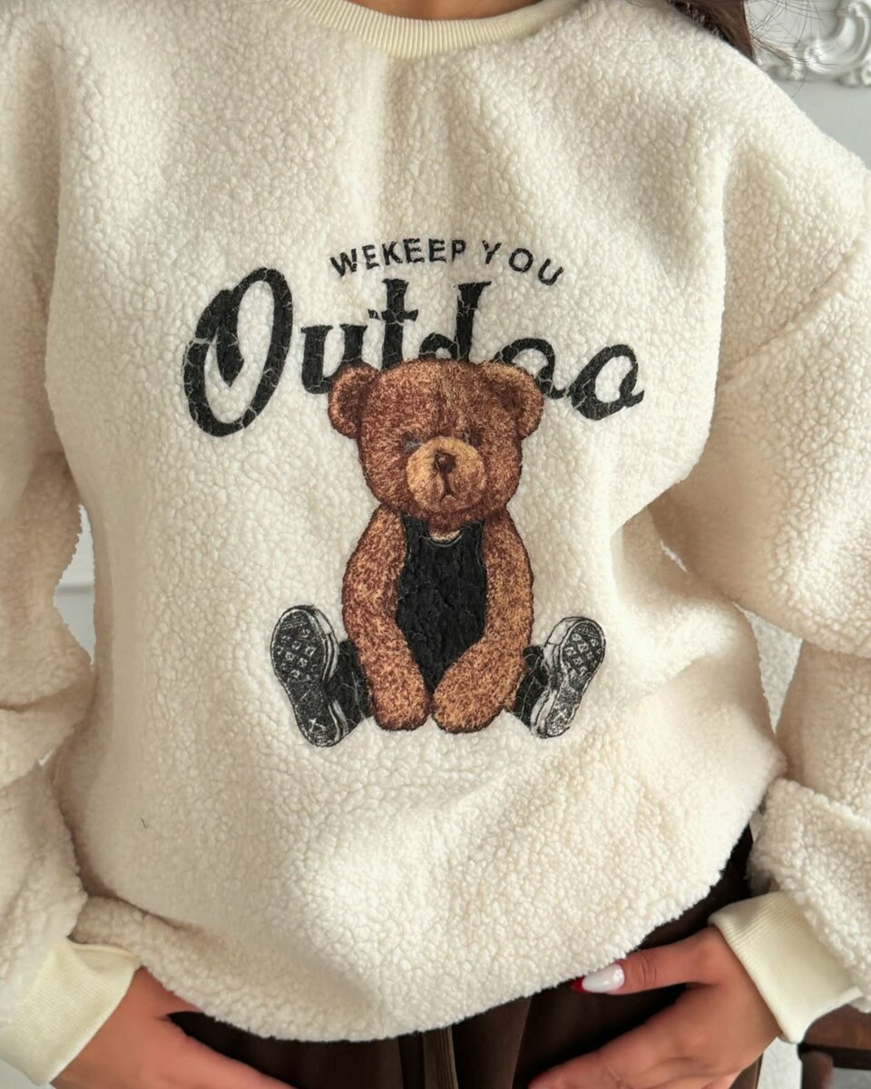 Женский белый свитшот