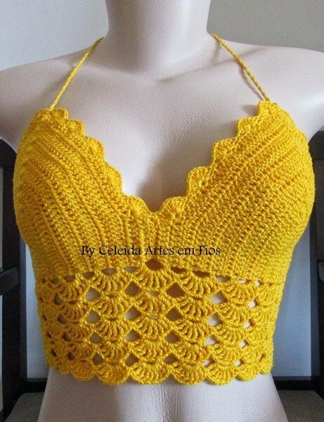 Top crochet coloré femme