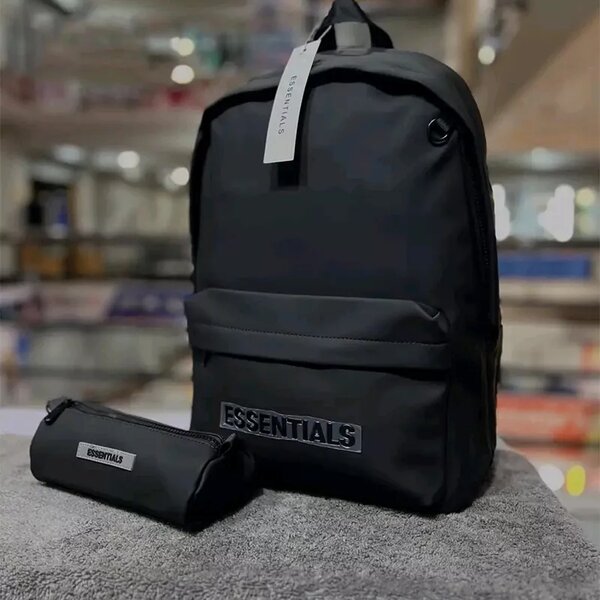 Essentials Black Backpack