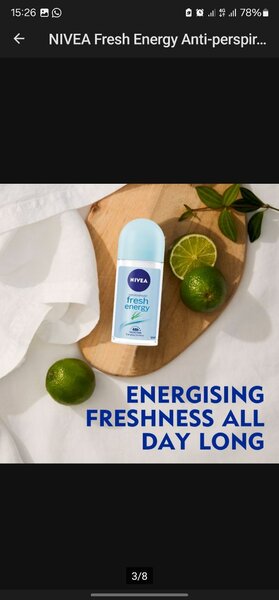 NIVEA Fresh Energy Anti-perspirant Roll-on Deodorant 50m