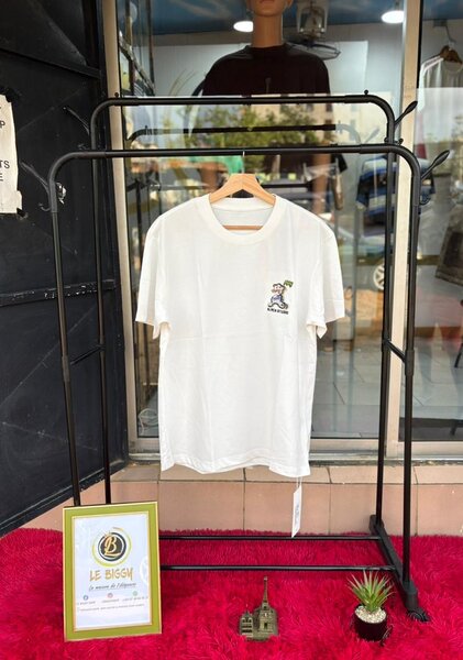 T-shirt blanc à motif unique