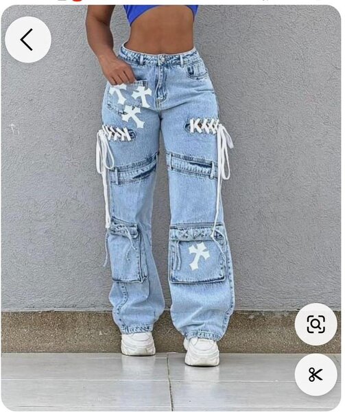 Jeans larges délavés tendances