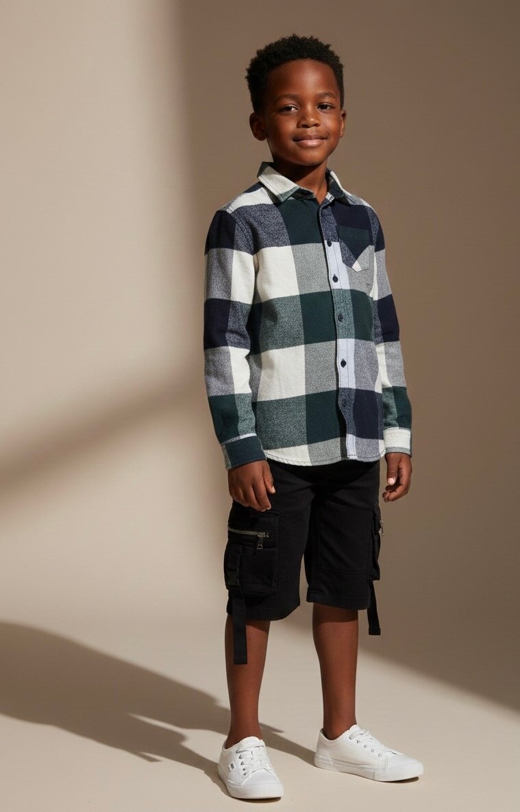 Set Chemise à Carreaux Enfant