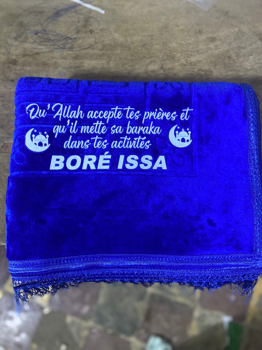 Tapis de prière personnalisé velours