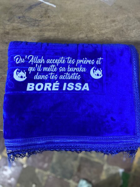 Tapis de prière personnalisé velours